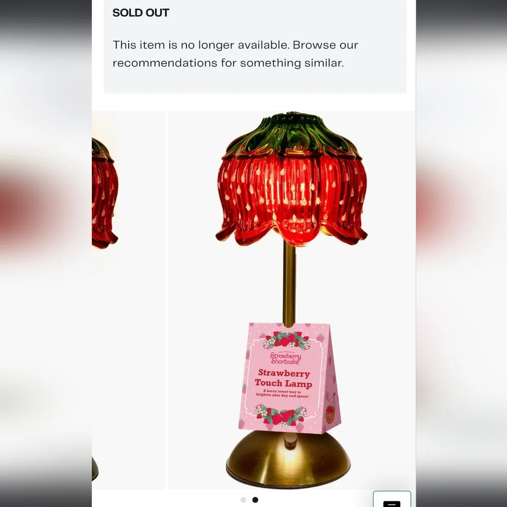 New Red Strawberry Shortcake Touch Table Lamp Vintage Retro Home Decor Lightning - Picture 2 of 2